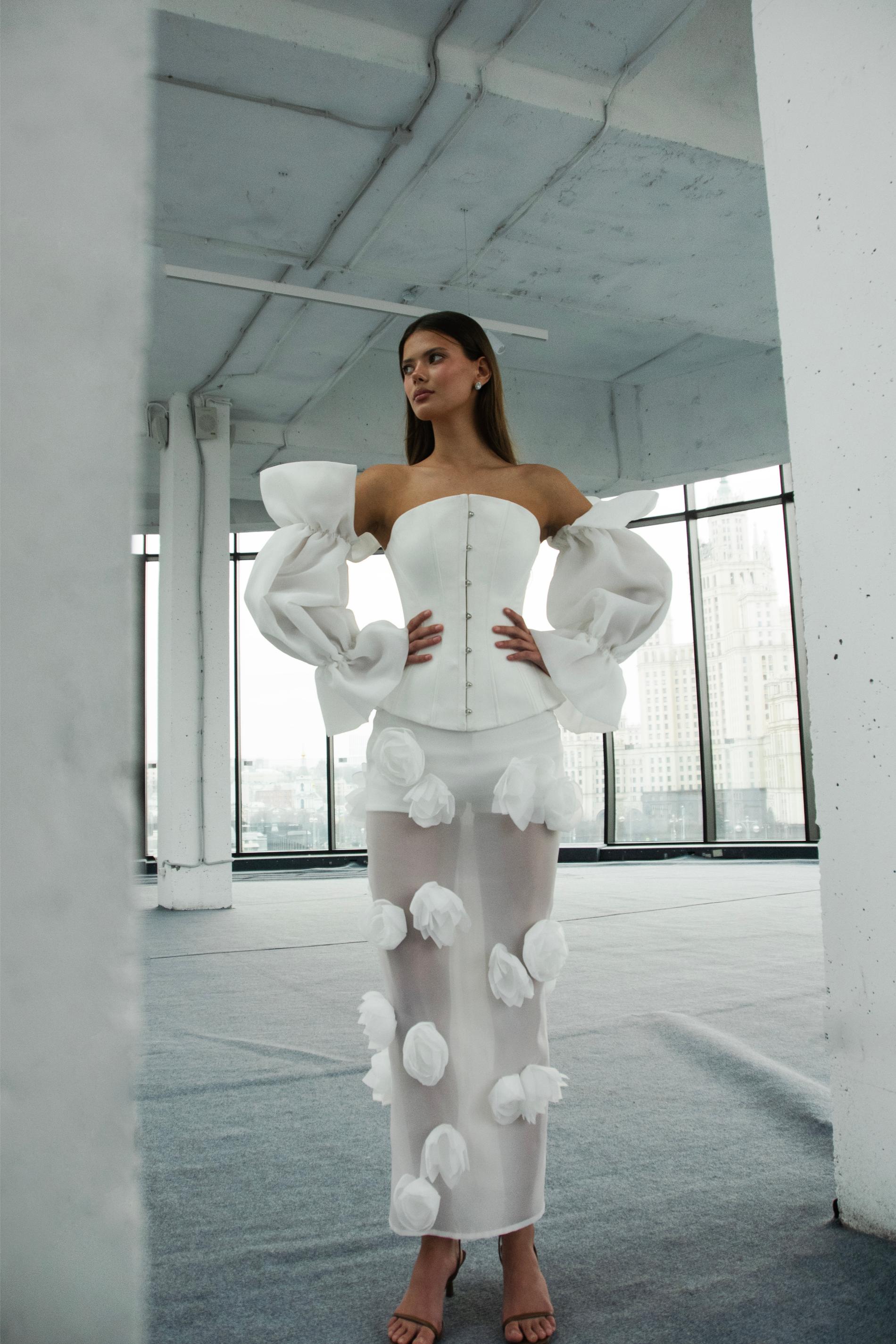 Ecarlight organza skirt with sleeves / Экарлайт юбка органза с рукавами